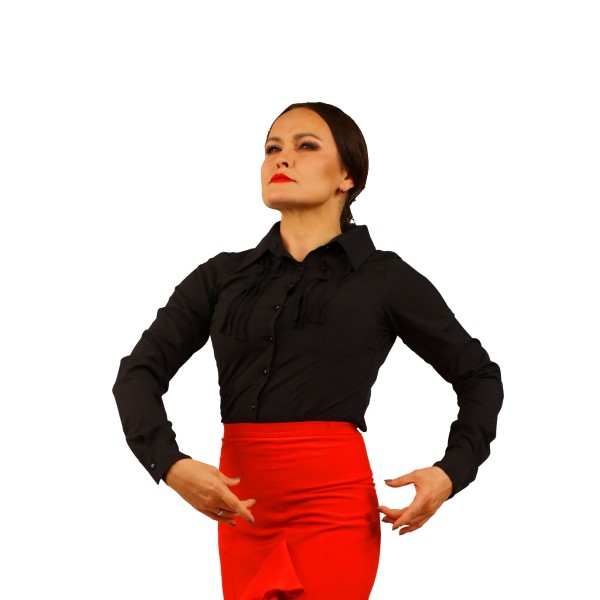 Flamenco Shirt - Black - Long Sleeves - SOLEA 01