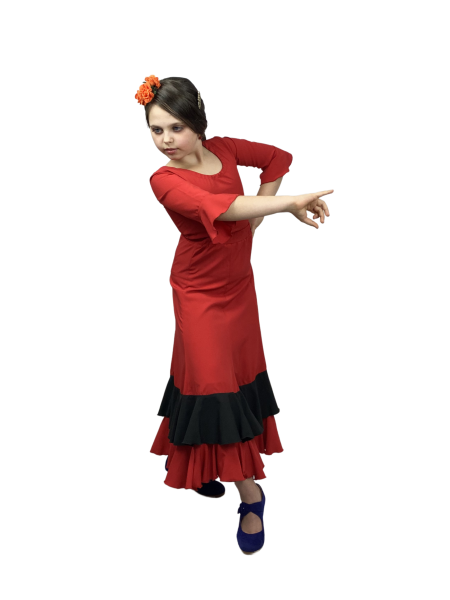 Flamenco Skirt - Children - Red and Black - Ruffles -  RUMBA 02