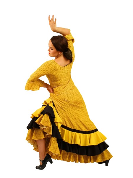 Flamenco Skirt - Yellow - Polka Dots - Ruffles - Lace - ALBOREA 04
