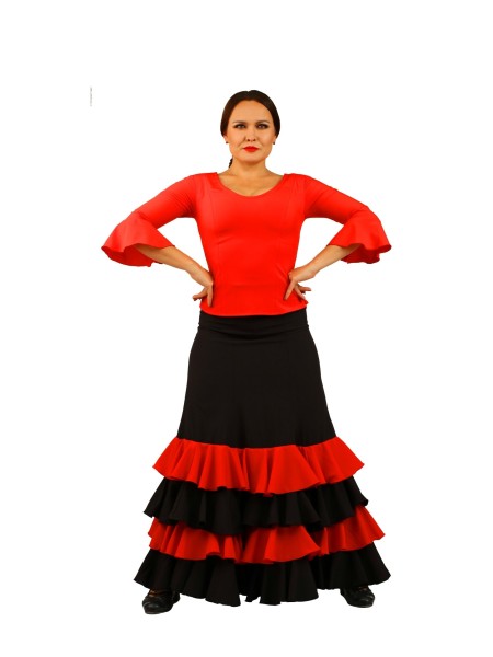 Flamenco Skirt - Black and Red - Ruffles - ALEGRIA 05