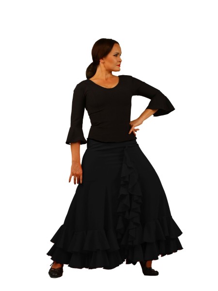Flamenco Skirt - Black - Ruffles - SOLEA 01