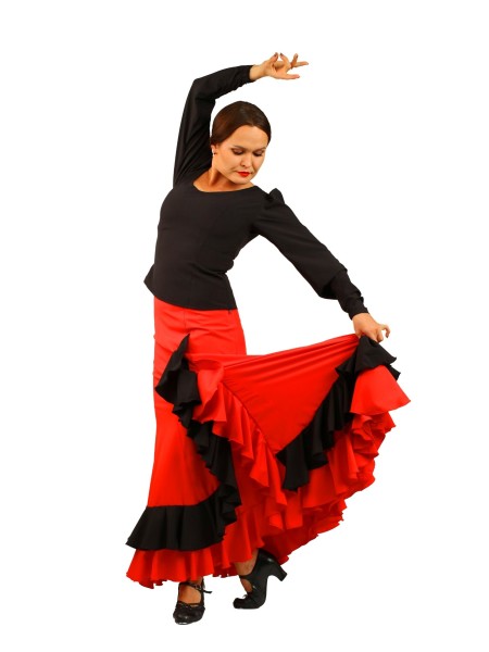 Flamenco Skirt - Red and Black - Ruffles - SOLEA 05