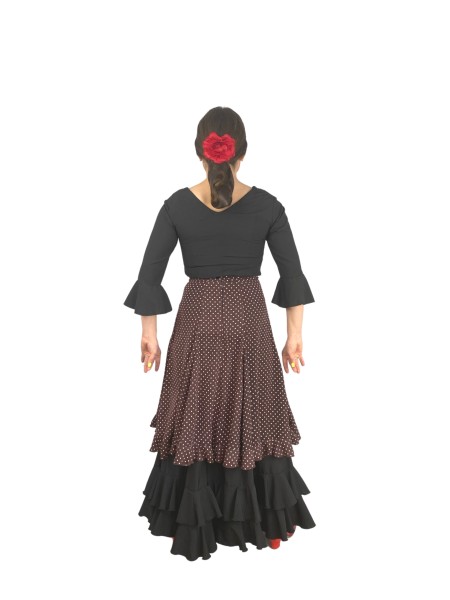 Flamenco Short Skirt - Brown - Polka Dots - FANDANGO 03