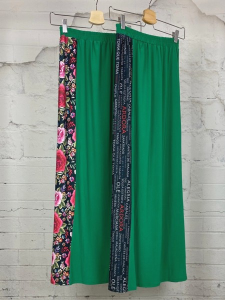 Long green skirt from elastic fabric BULERIAS 05