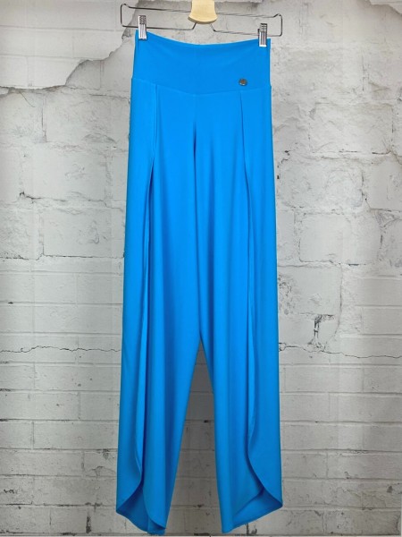 Blue trousers with slits  from elastic fabric BULERIAS 04