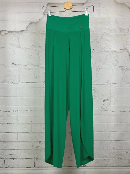 Green trousers with slits  from elastic fabric BULERIAS 05