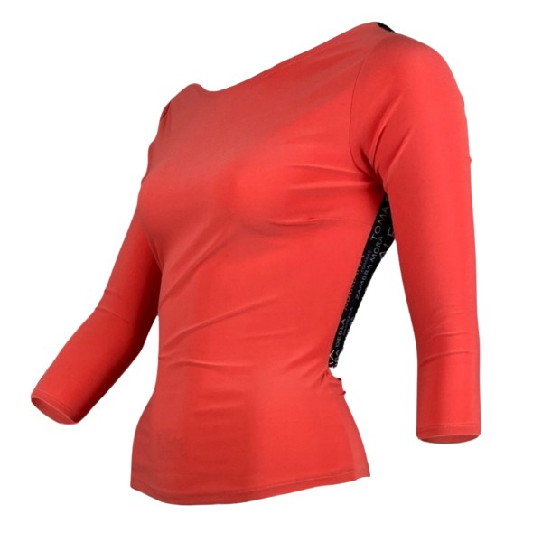 Backless orange top from elastic fabric MILONGA 03