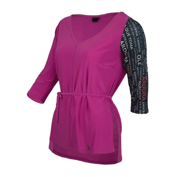 Pink tunic top from elastic fabric BULERIAS 02