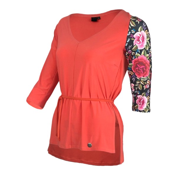 Orange tunic top from elastic fabric BULERIAS 03