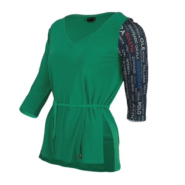 Green tunic top from elastic fabric BULERIAS 05