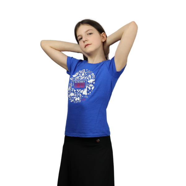 Children's T-shirt "All you need is flamenco". Blue