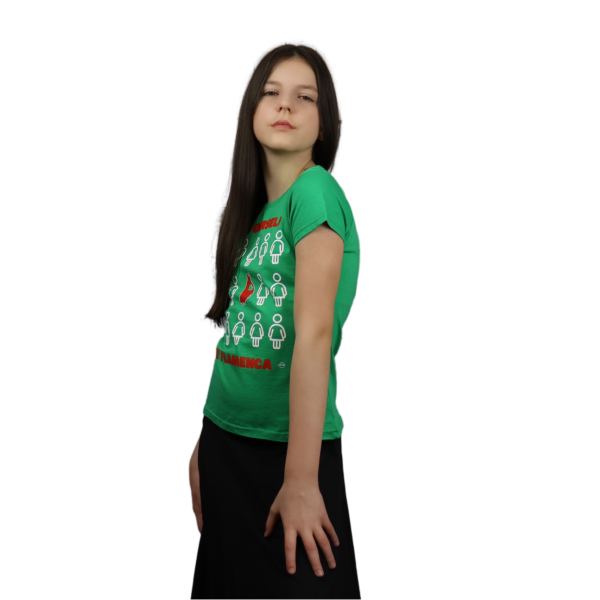 Green children's T-shirt "Be flamenca"