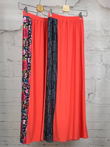 Long orange skirt from elastic fabric BULERIAS 03