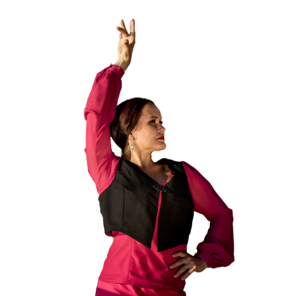 Flamenco Waistcoat - Black - Geometric Pattern - Multicoloured Lining -  FARRUCA 01